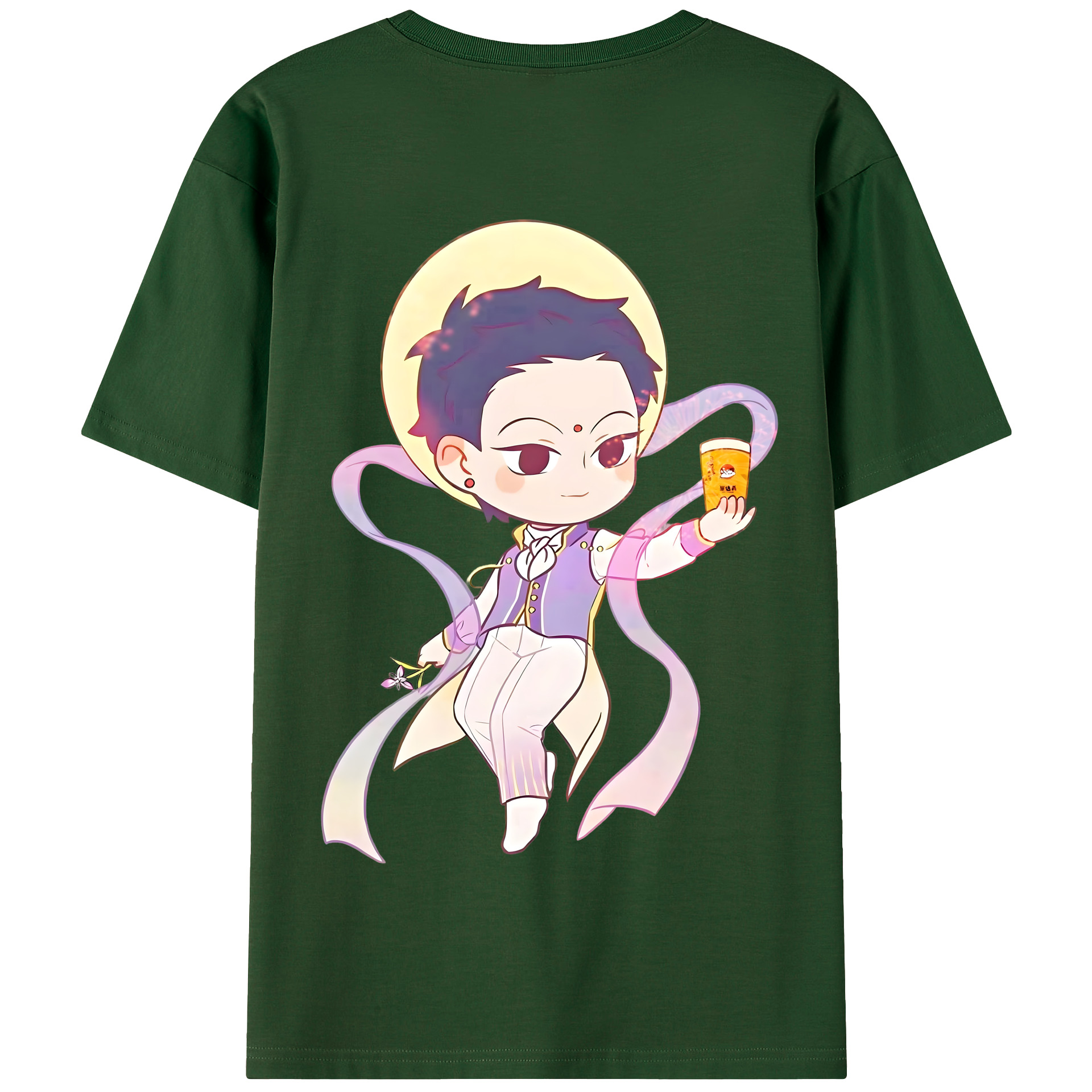 （画像用） Ne Zha 2 ナタ 魔童の大暴れ 綿100％半袖Tシャツ（背面プリント）